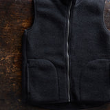Women's Merino Wool Fleece Zip Vest - Black Melange