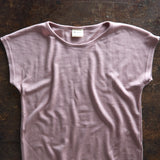 Women's Merino Wool & Silk Interlock Tee - Dusty Rose