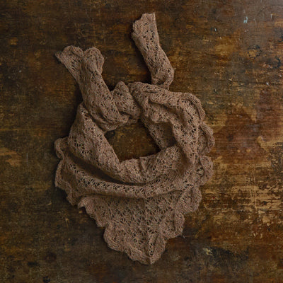 Kids Hand Crochet Alpaca Triangle Scarf - Cocoa