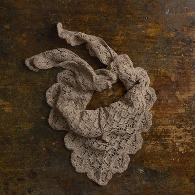 Kids Hand Crochet Alpaca Triangle Scarf - Pebble