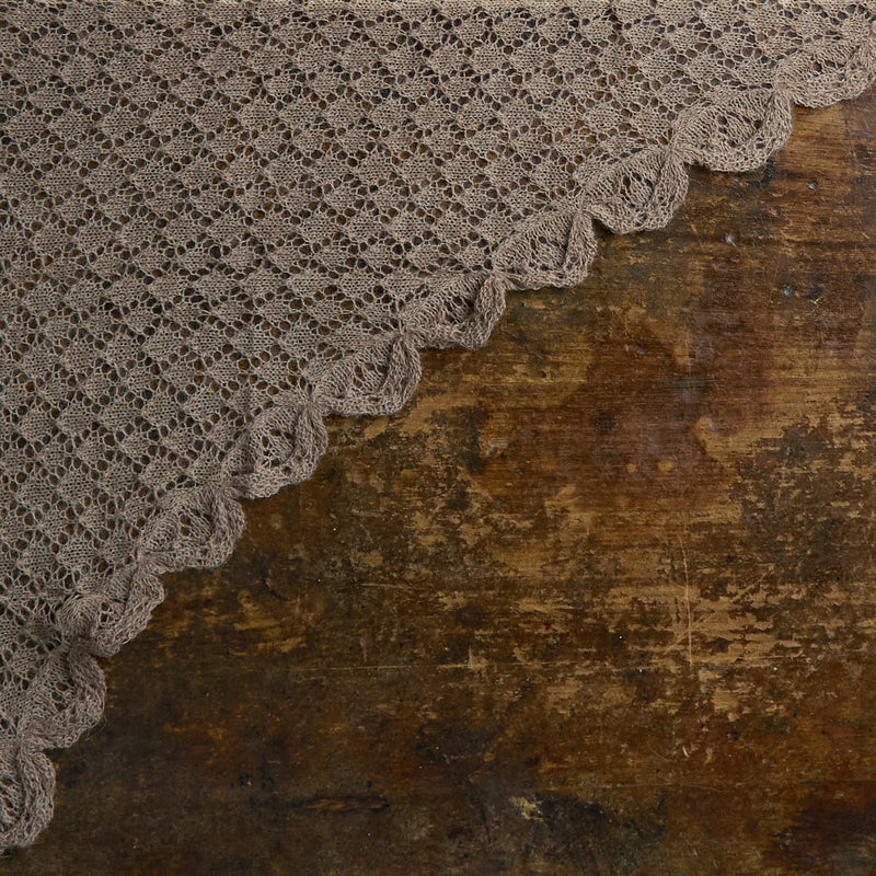 Hand Crochet Alpaca Triangle Scarf - Pebble