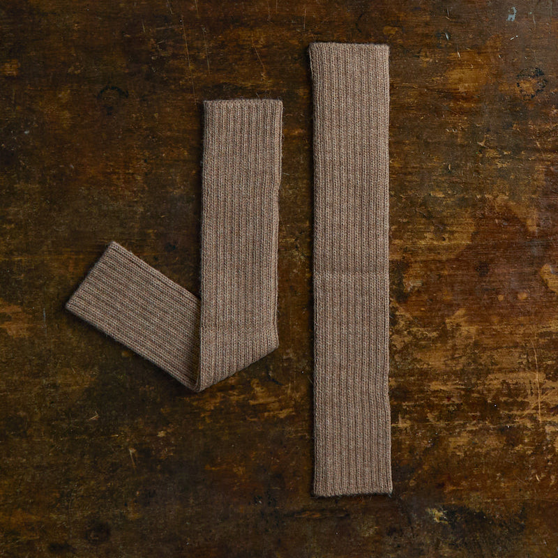 Women's Alpaca Rib Arm Warmers - Pebble