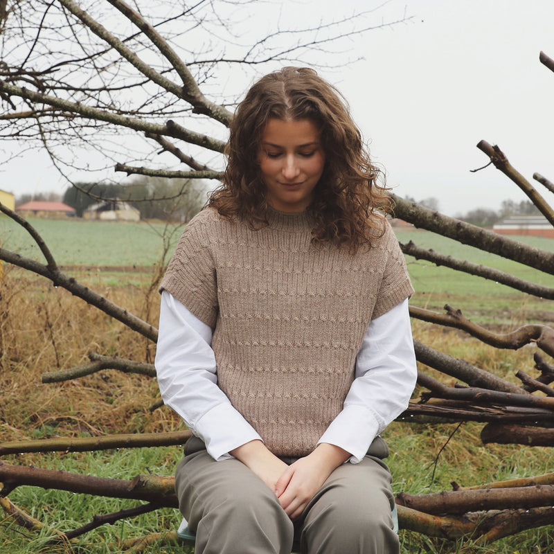 Women's Alpaca Harper Vest - Pebble