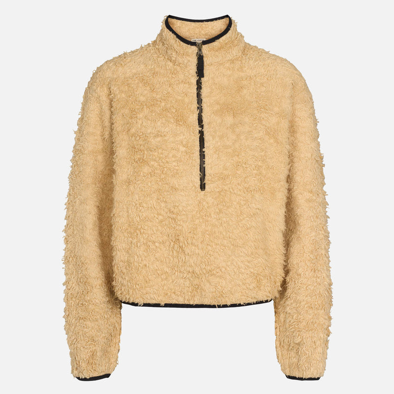 Women's Cotton Fleece Alex Half Zip Sweater - Warm Sand