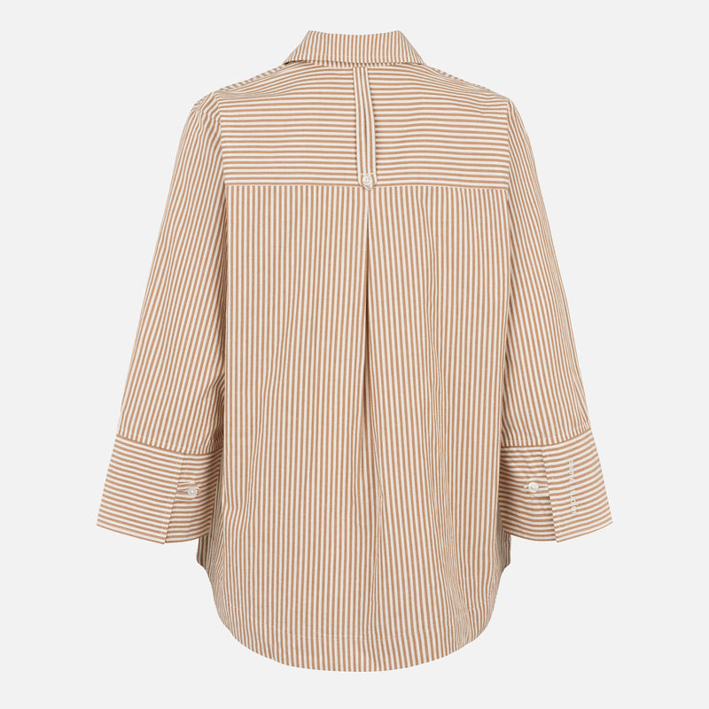 Women's Cotton Hella Blouse - Brown Stripe