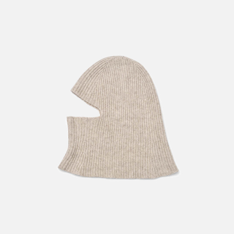 Women's Lambswool/Cotton Elida Balaclava - Sand Melange