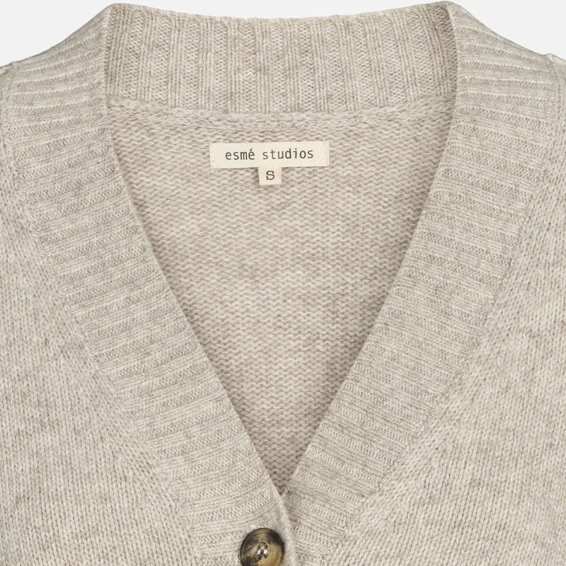 Women's Lambswool/Cotton Elida Cardigan - Sand Melange