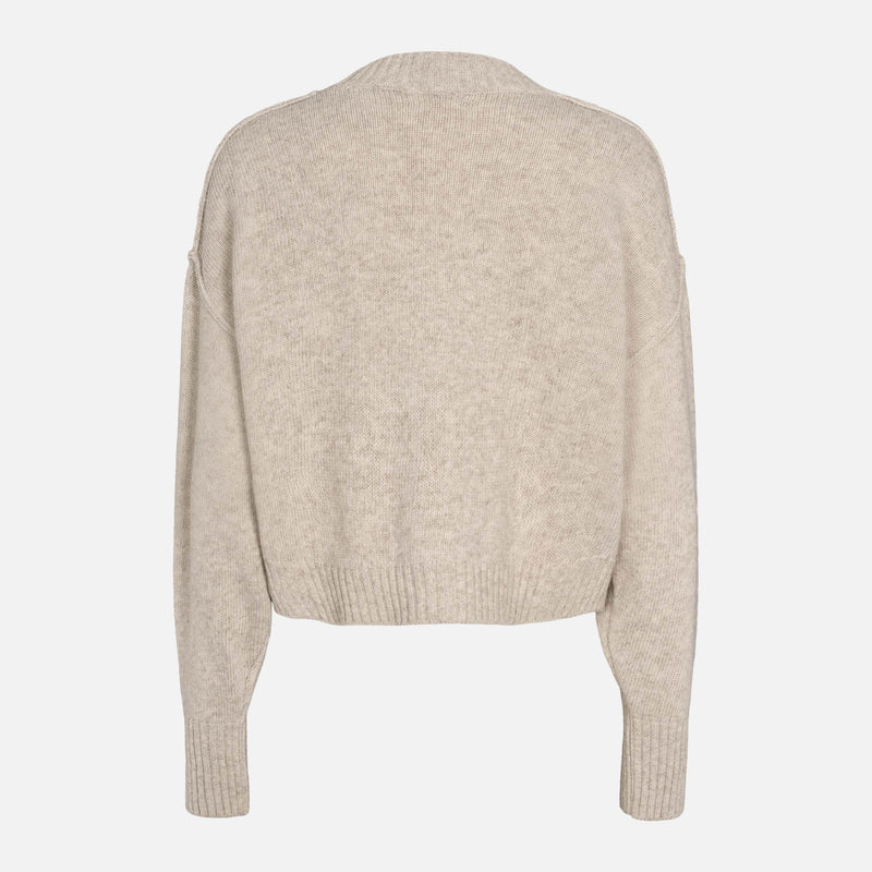 Women's Lambswool/Cotton Elida Cardigan - Sand Melange