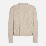 Women's Lambswool/Cotton Elida O-Neck Sweater - Sand Melange