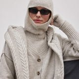 Women's Lambswool/Cotton Elida Cardigan - Sand Melange