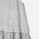 Women's Cotton/Linen Febe Dress - Fog Stripe