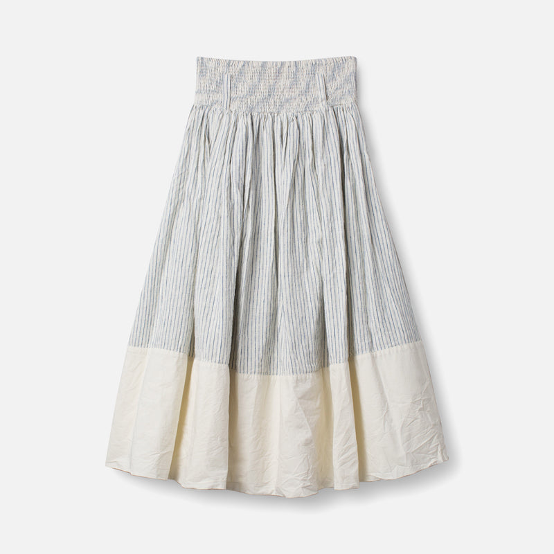 Women's Cotton/Linen Joann Skirt - Fog Stripe