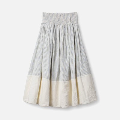 Women's Cotton/Linen Joann Skirt - Fog Stripe