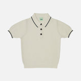 Merino Wool Pique Polo Shirt - Ecru