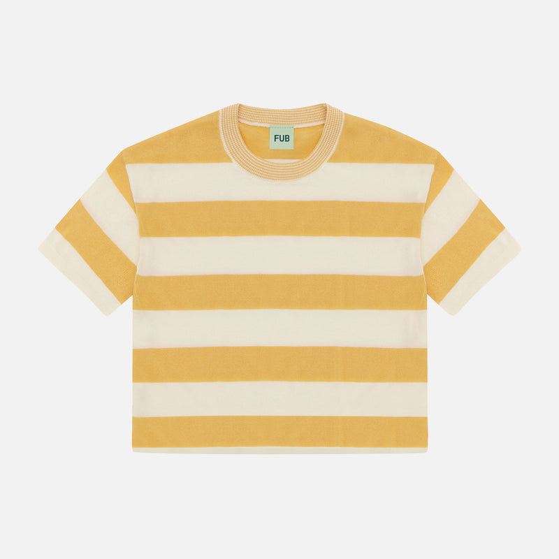 Kids Cotton Knitted Oversized T-shirt - Ecru/Butter