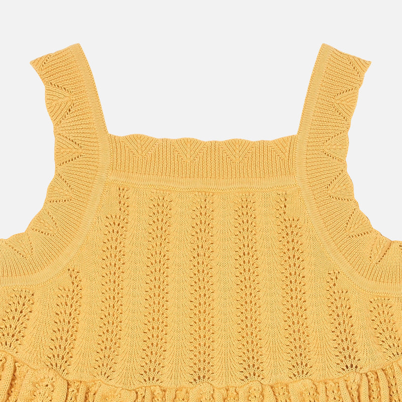 Kids Cotton Knitted Summer Dress - Butter