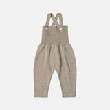 Baby Merino Wool High Waist Overalls - Oat Melange