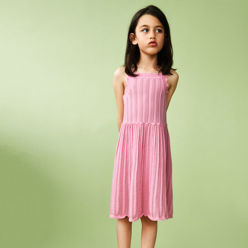 Kids Cotton Knitted Summer Dress - Candy