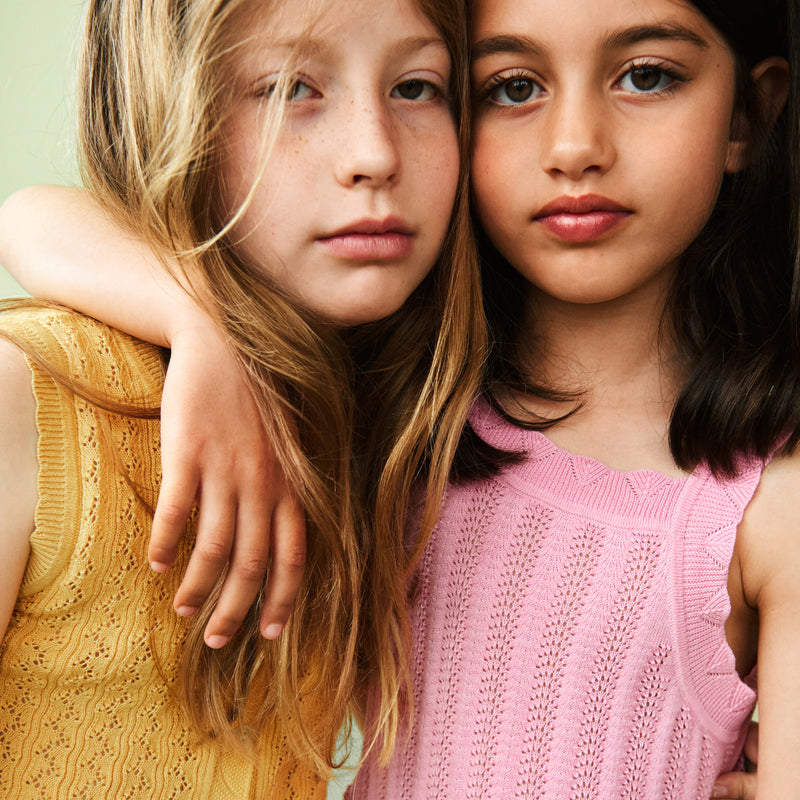 Kids Cotton Knitted Summer Dress - Butter