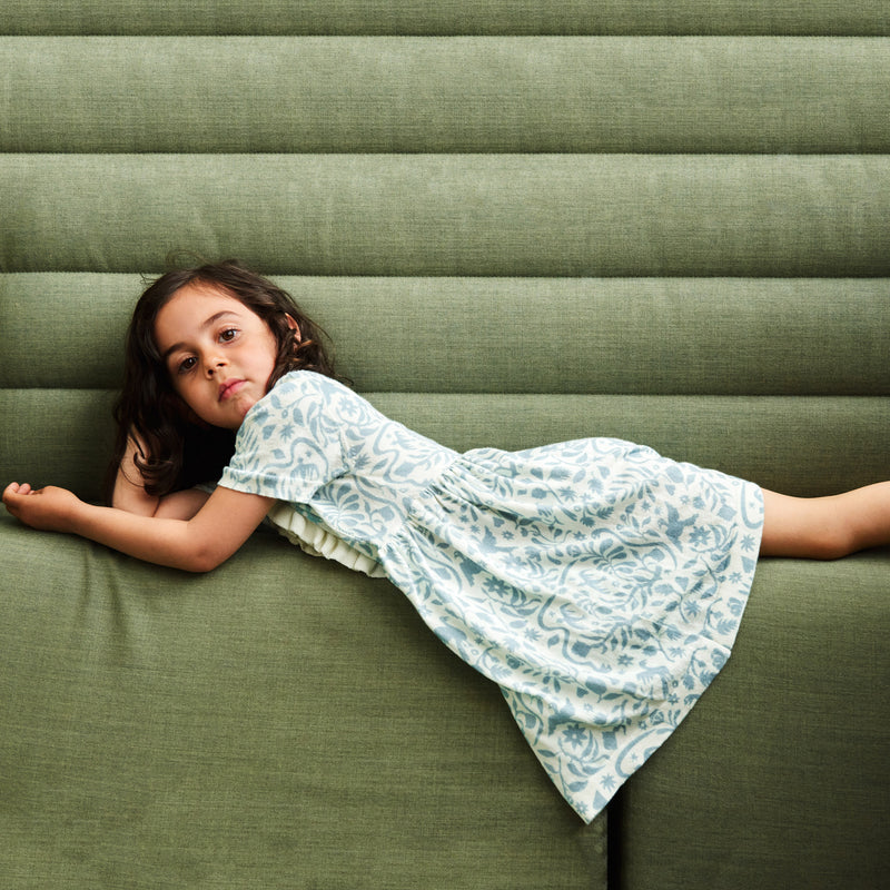 Kids Cotton Knitted Printed Dress - Otomi