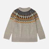 Merino Wool Fair Isle Sweater - Oat Melange