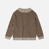 Merino Wool Herringbone Sweater - Oat Melange