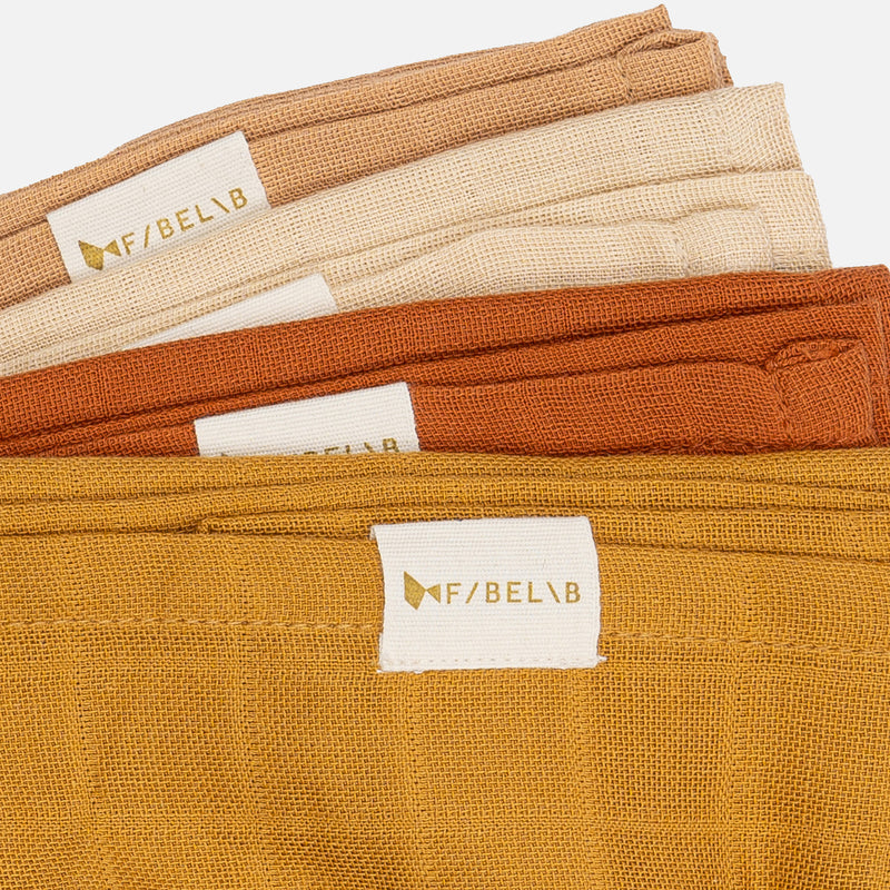 Cotton Muslin - Ochre Mix - Set of 4