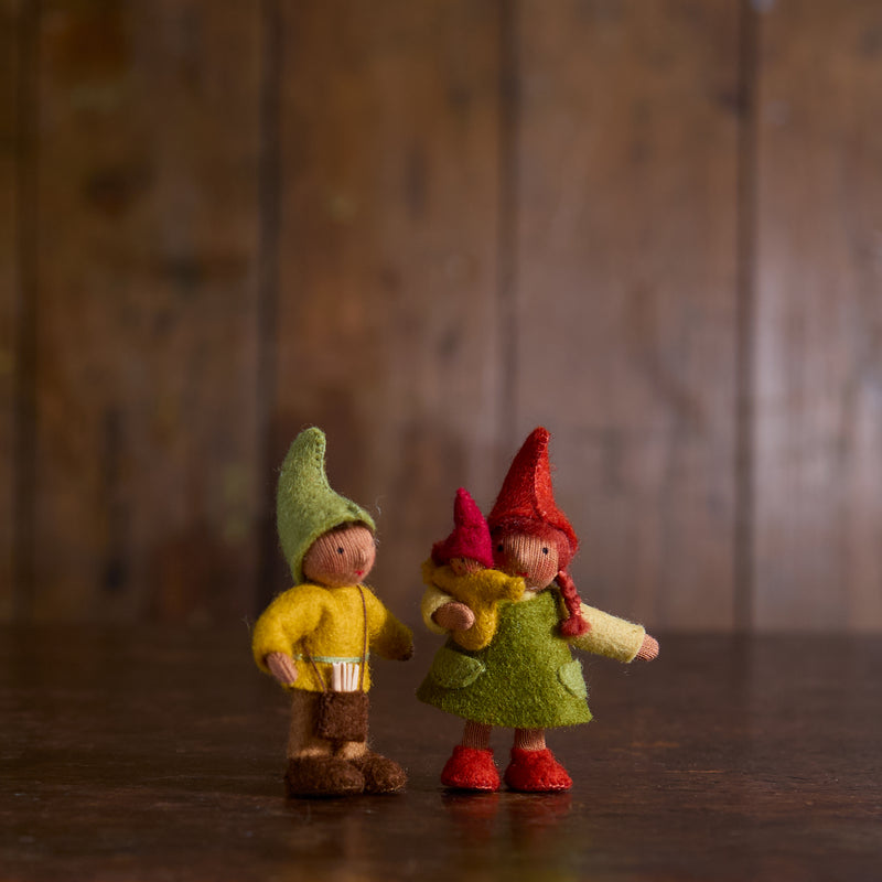 Handmade Wool Autumn Gnome Boy - Brown