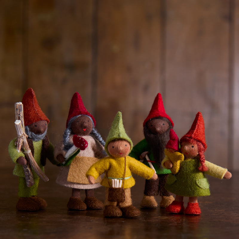 Handmade Wool Autumn Gnome Father - Black