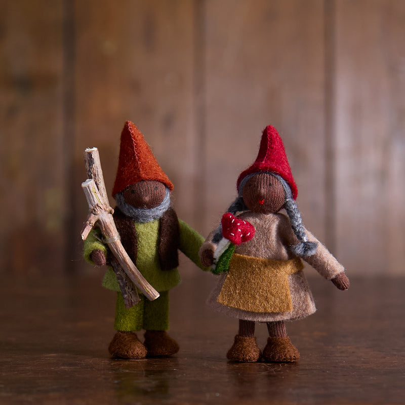 Handmade Wool Autumn Gnome Grandfather - Black