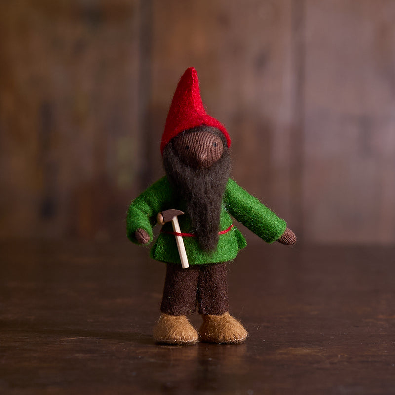 Handmade Wool Autumn Gnome Father - Black