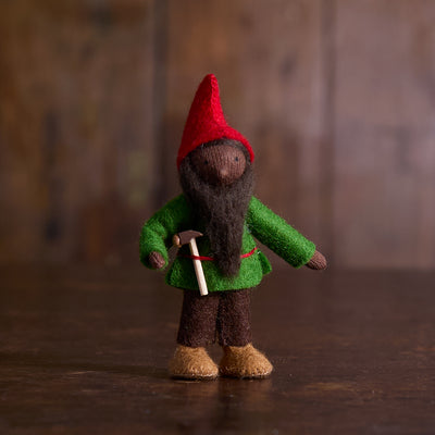Handmade Wool Autumn Gnome Father - Black