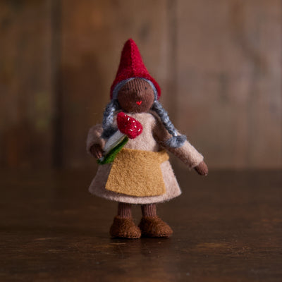 Handmade Wool Autumn Gnome Grandmother - Black
