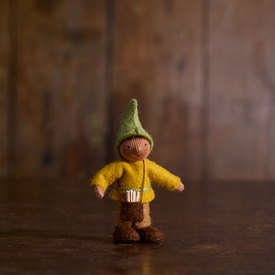 Handmade Wool Autumn Gnome Boy - Brown