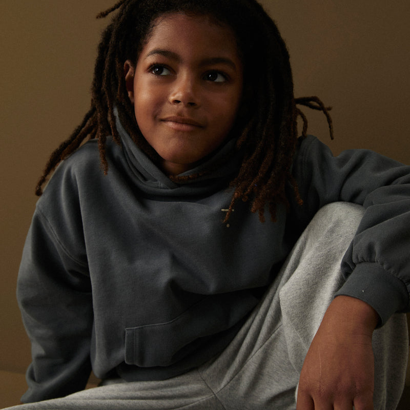 Cotton Hoodie - Blue Grey