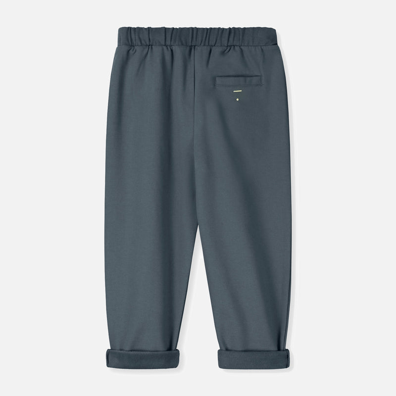 Cotton Barrel Leg Joggers - Blue Grey
