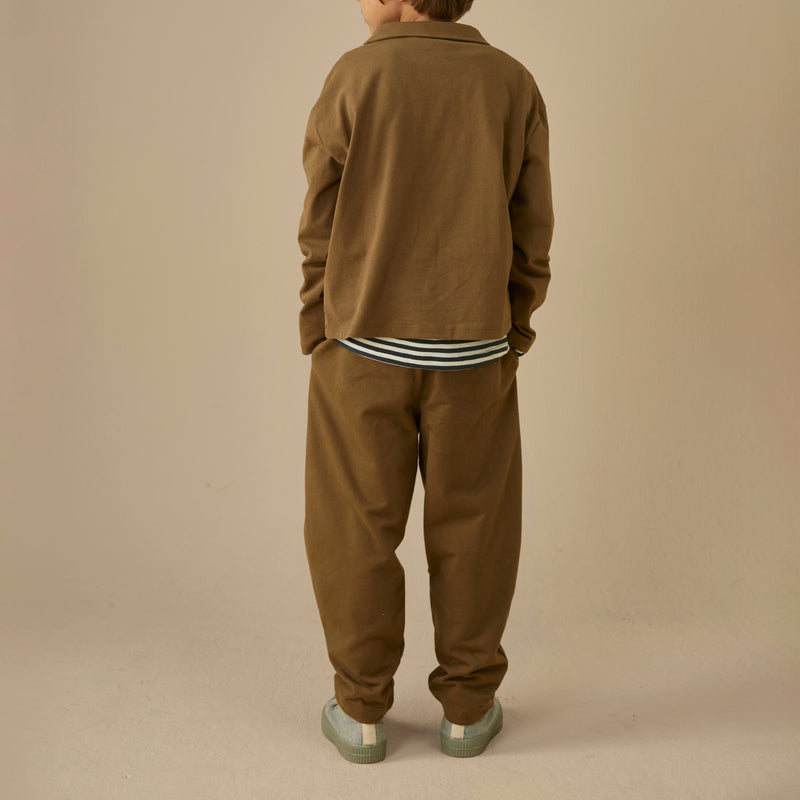 Cotton Barrel Leg Joggers - Woody