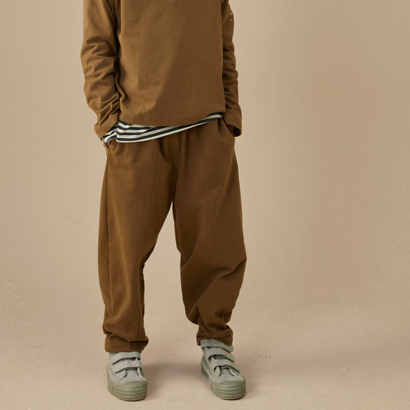Cotton Barrel Leg Joggers - Woody