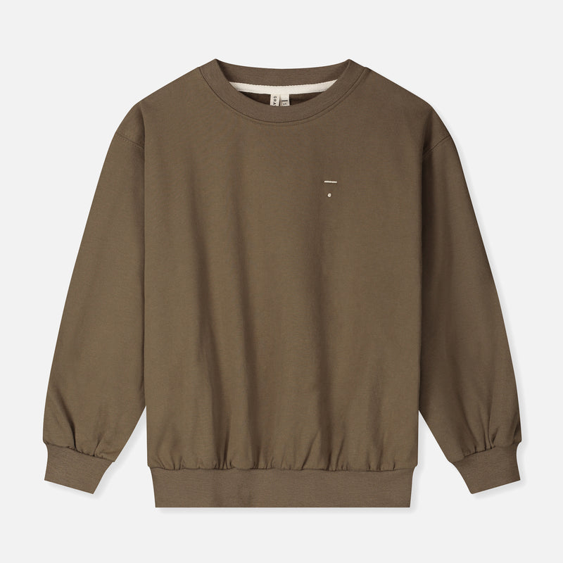 Cotton Drop Shoulder Sweater - Woody