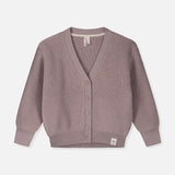 Wool Rib Cardigan - Berry