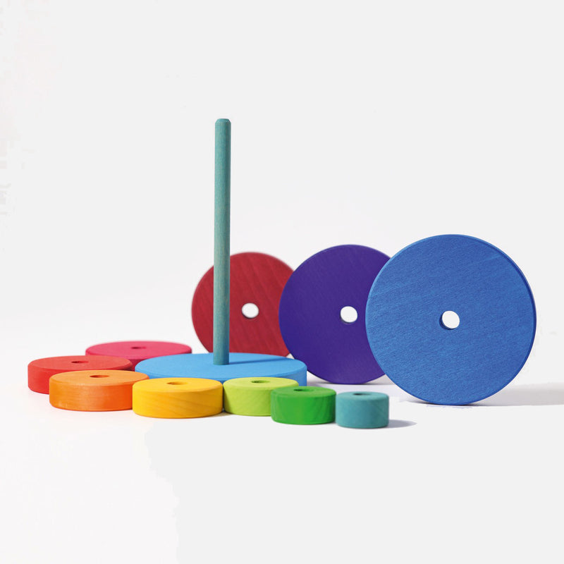 Wooden Conical Stacking Tower - Rainbow