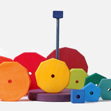 Wooden Giant Geometrical Stacking Tower