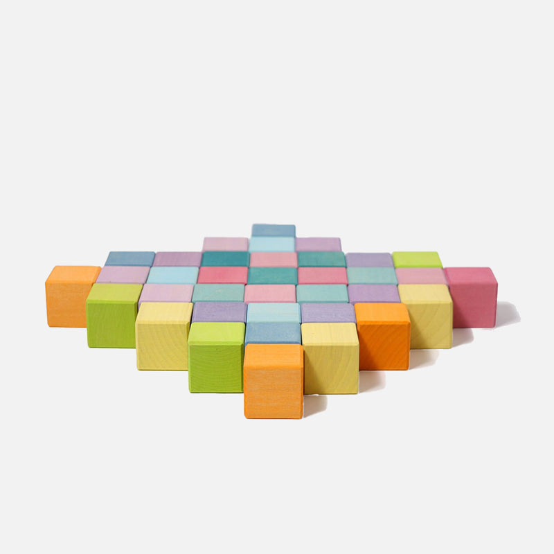 Wooden Mosaic Cube Set - Pastel