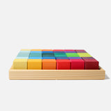 Wooden Mosaic Cube Set - Rainbow