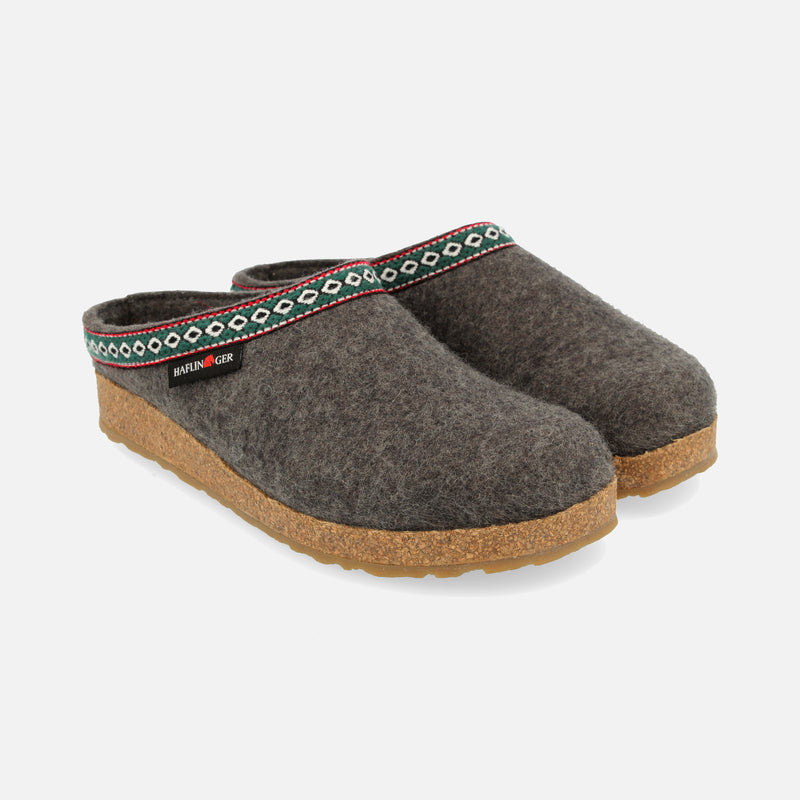 Adult's Felted Wool Franzl Clog Slipper - Anthracite Melange