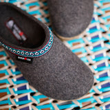 Adult's Felted Wool Franzl Clog Slipper - Anthracite Melange