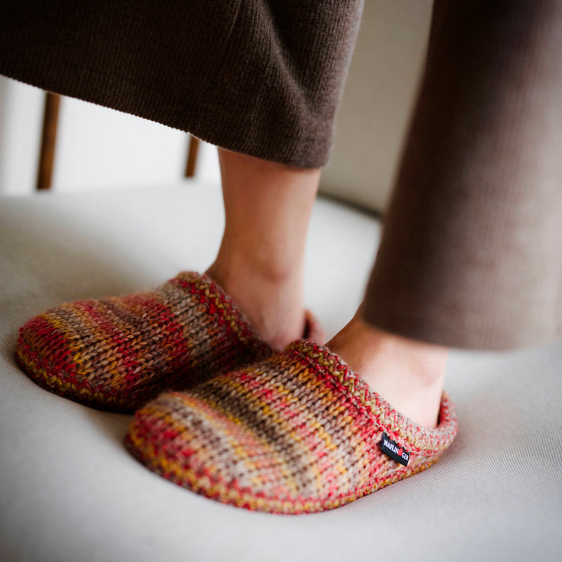 Adult's Tricoté Slippers - Rust