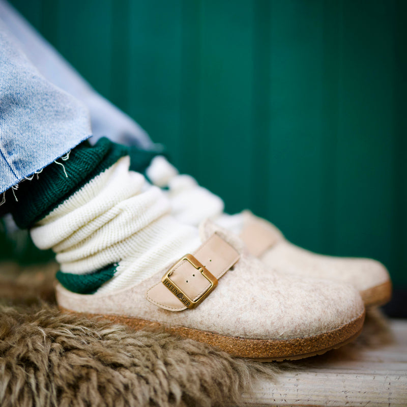 Adult's Felted Wool Chicago Clog Slipper - Dust Melange