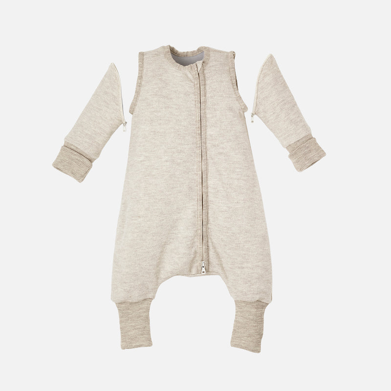 Baby & Kids Boiled Merino Wool Sleeping Bag w/Removeable Sleeves - Natur