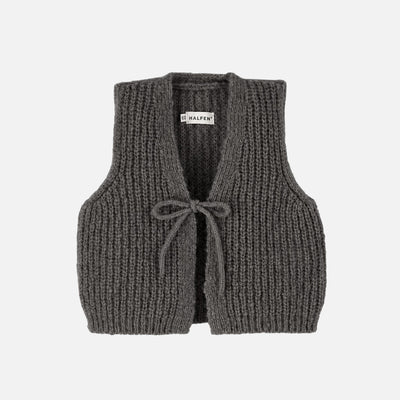 Baby & Kids Merino Wool/Alpaca/Silk Tie Vest - Mokka